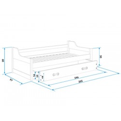 2-osobowe łóżko młodzieżowe Dawid - białe