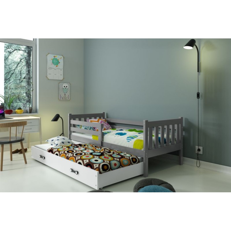 CARINO łóżko dziecięce 2osobowe grafit + kolory