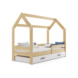 Łóżko Domek z materacem i szufladą 160x80 Sosna