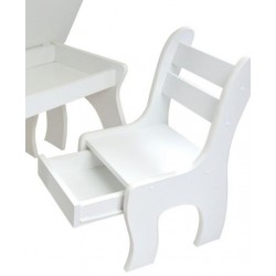 Krzesełko dziecięce z szufladą K3 białe