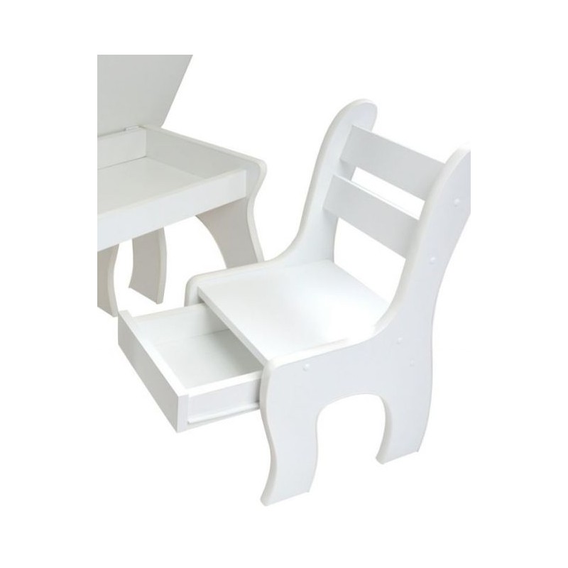 Krzesełko dziecięce z szufladą K3 białe