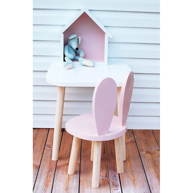 Krzesełko dziecięce króliczek drewniane