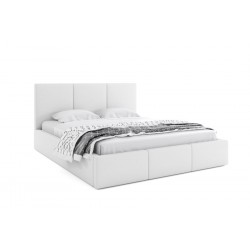 Łóżko tapicerowane HILTON z materacem - białe