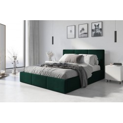 Łóżko tapicerowane HILTON z materacem - zielone