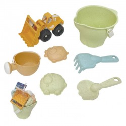 Zabawki do piasku w wiaderku z koparką