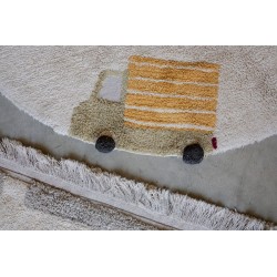 Okrągły dywan do pokoju dziecięcego Pojazdy - Lorena Canals