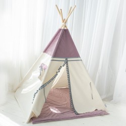 Namiot Tipi Pink Velvet z matą i poduszkami