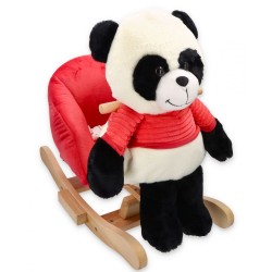 Panda na biegunach z rozowym fotelikiem