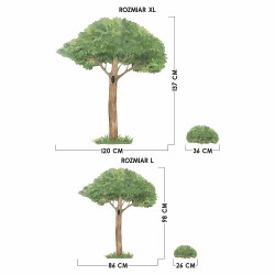 Naklejki zestaw drzewo - rozmiary