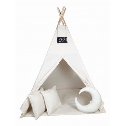Namiot tipi dla dzieci Śmietankowy 24h z okienkiem i poduszkami
