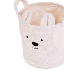 Childhome Pluszowy pojemnik na zabawki 40 x 40 x 40 cm Teddy bear Off white