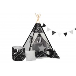 Namiot Tipi dla dzieci Czarny lasek z okienkiem i matą