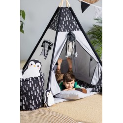 Namiot Tipi dla dzieci Czarny lasek z okienkiem i matą