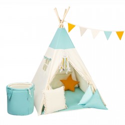 Namiot Tipi dla dzieci Błękitny sen z okienkiem i matą