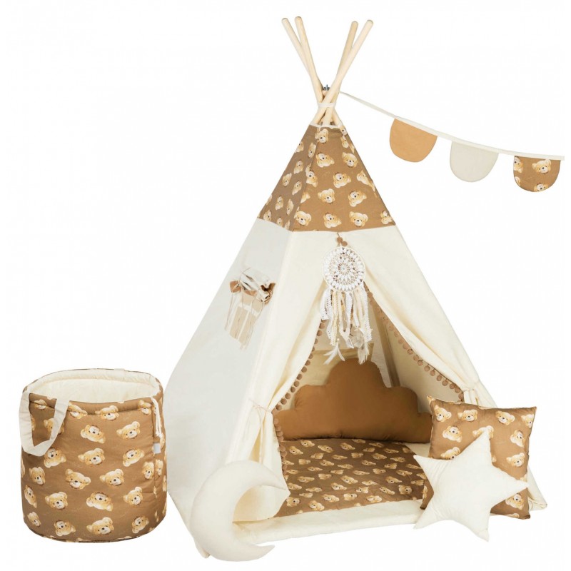 Namiot Tipi dla dzieci Teddy Bear z okienkiem i matą