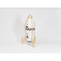 CLASSIC WORLD Drewniana Rakieta Domek dla Dzieci + Figurki Akc.