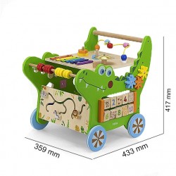 VIGA Drewniany Pchacz Edukacyjny Krokodylek 12w1