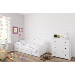 Łóżko dla dziecka Zuzia białe z szufladą