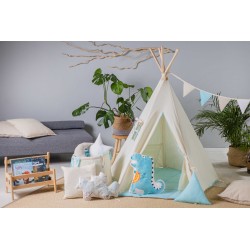 Namiot Tipi dla dzieci Błękitek z matą i poduszkami