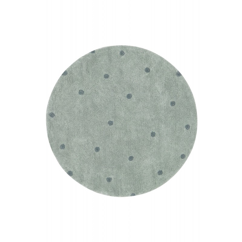 Dywan dziecięcy do prania Round Dot Blue Sage Ø140cm