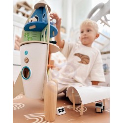 CLASSIC WORLD Drewniana Rakieta Domek dla Dzieci + Figurki Akc.