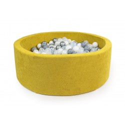 Suchy basen z piłeczkami koło Żółty + 250 piłeczek ( DOUX )
