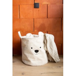 Childhome Pluszowy pojemnik na zabawki 40 x 40 x 40 cm Teddy bear Off white