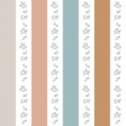 Tapeta w kwiaty i pasy - Portofino Colour Stripes with flowers