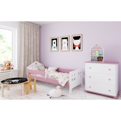 Łóżko dla dziecka Pola bez szuflady różowe