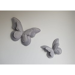 Motyle szare - dekoracja ściany w pokoju dziecięcym