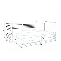 Łóżko HERMES Podwójne Wysuwane 200x80