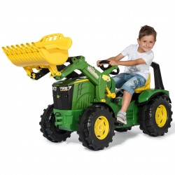 RollyX-Trac Premium John Deere Traktor na Pedały Łyżka Ciche Koła  3-10 Lat do 50kg Rolly Toys - Zielony