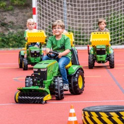 RollyX-Trac Premium John Deere Traktor na Pedały Łyżka Ciche Koła  3-10 Lat do 50kg Rolly Toys - Zielony