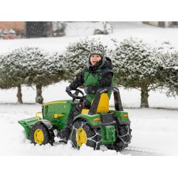 RollyX-Trac Premium John Deere Traktor na Pedały Łyżka Ciche Koła  3-10 Lat do 50kg Rolly Toys - Zielony