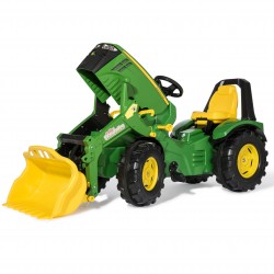 RollyX-Trac Premium John Deere Traktor na Pedały Łyżka Ciche Koła  3-10 Lat do 50kg Rolly Toys - Zielony