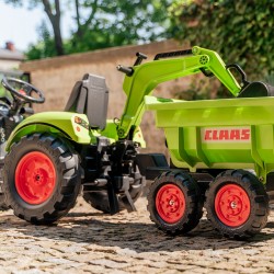 FALK Traktor CLAAS AVEC Zielony na Pedały z Przyczepką od 3 Lat