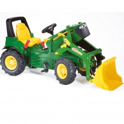 ROLLY TOYS John Deere Traktor na Pedały z Łyżką + Kamizelka Odblaskowa dla Dzieci Gratis