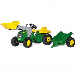 Rolly Toys RollyKid  John Deere Traktor na Pedały z Łyżką i Przyczepą - Zielony