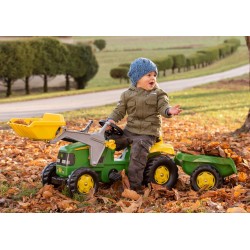 Rolly Toys RollyKid  John Deere Traktor na Pedały z Łyżką i Przyczepą - Zielony