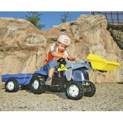 Rolly Toys rollyKid-X New Holland rollyKid Traktor z łyżką i przyczepką Niebieski