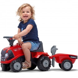 FALK Jeździk Traktorek Baby Case IH Ride-On Czerwony z Przyczepką + akc. od 12 miesięcy