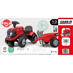 FALK Jeździk Traktorek Baby Case IH Ride-On Czerwony z Przyczepką + akc. od 12 miesięcy