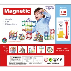 WOOPIE Klocki Magnetyczne Konstrukcyjne Układanka 110 el._4SZT