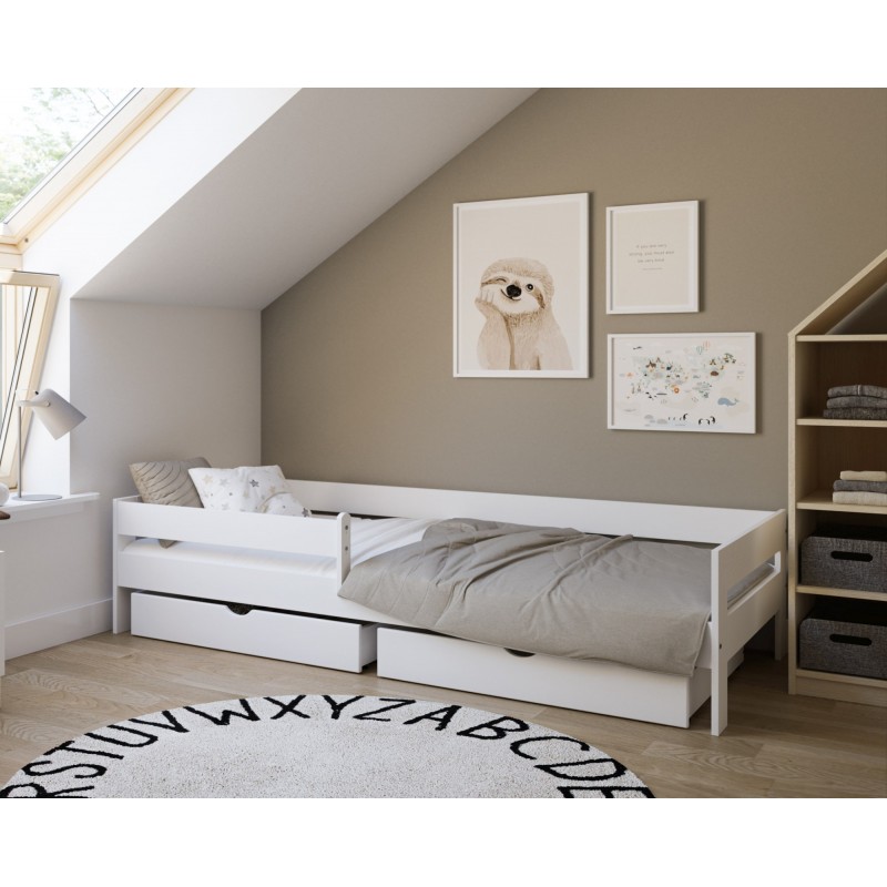 Łóżko z szufladami 200x90 Pino białe