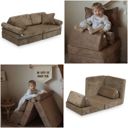 Mini Sofa Modułowa dla dzieci Montessori Comfort - Sztruks Toffee