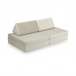 Mini Sofa Modułowa dla dzieci Velvet Ecru - 10 elementów