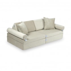 Mini Sofa Modułowa dla dzieci Velvet Ecru - 10 elementów