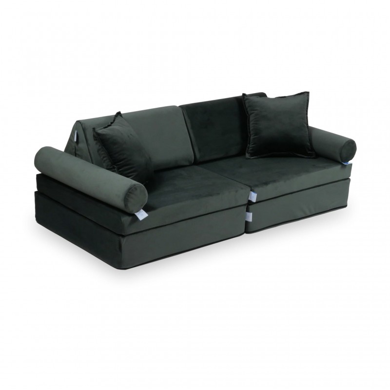 Mini Sofa Modułowa dla dzieci Velvet Grafit- 10 elementów