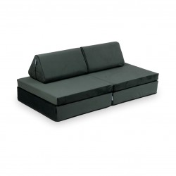 Mini Sofa Modułowa dla dzieci Velvet Grafit- 10 elementów