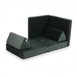 Mini Sofa Modułowa dla dzieci Velvet Grafit- 10 elementów